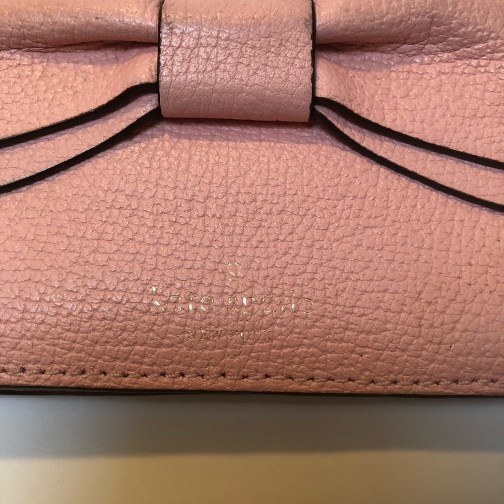 Kate Spade ♠️ Pink Key Chain Zip Pouch with Bow GUC - Picture 3 of 9